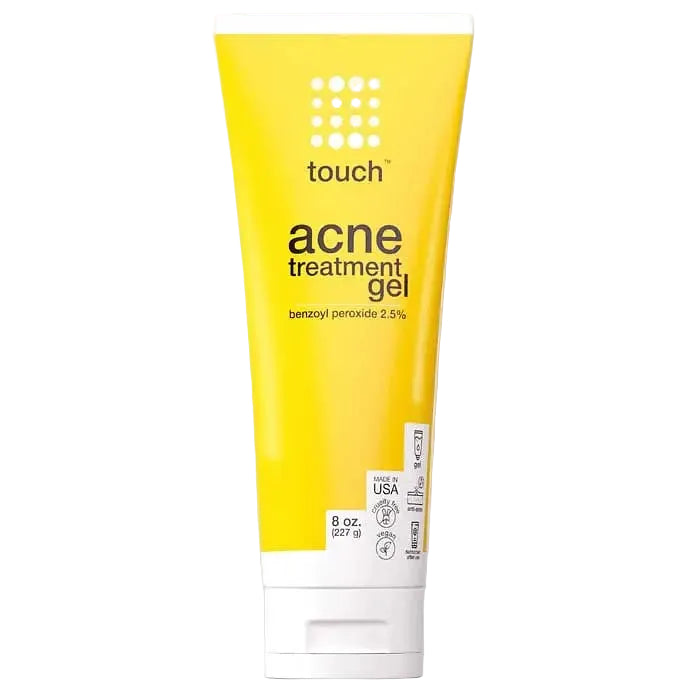 Touch Acne Treatment Gel with 2.5% Benzoyl Peroxide for fighting acne and preventing breakouts without irritation