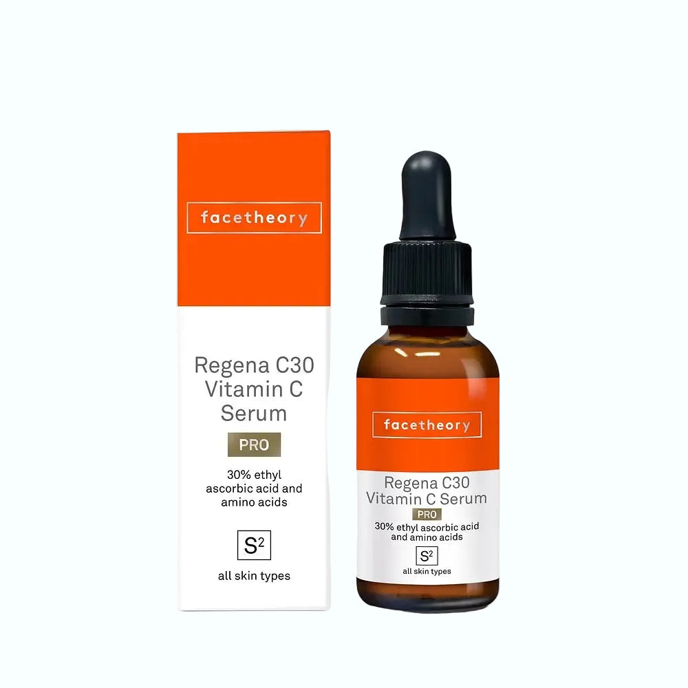 FaceTheory Regena C30 Pro Vitamin C Serum with 30% ethyl ascorbic acid for brightening and anti-aging