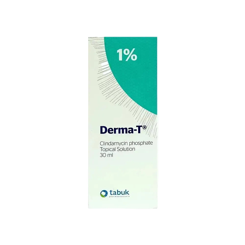 Tabuk Pharmaceuticals Derma-T 1% Clindamycin Phosphate Topical Solution for acne treatment