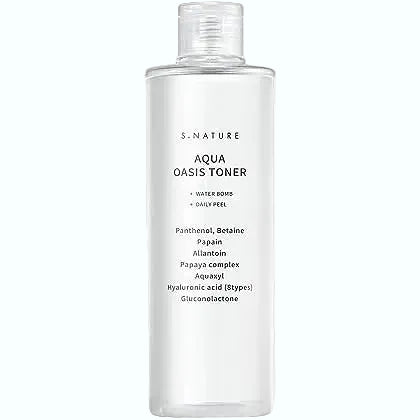 S.NATURE Aqua Oasis Toner with PHA and 8 types of hyaluronic acid for deep hydration and gentle exfoliation