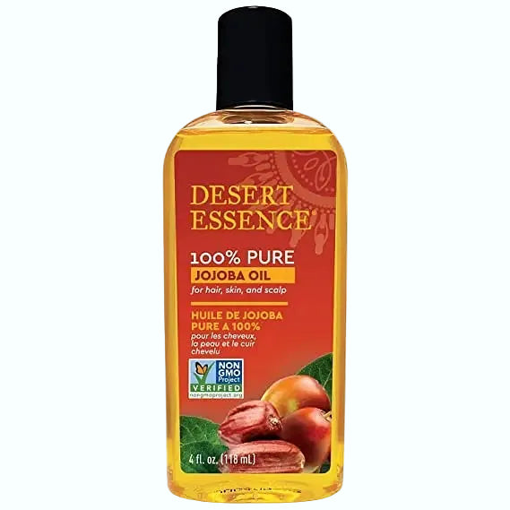 Desert Essence 100% Pure Jojoba Oil for moisturizing hair, skin, and scalp