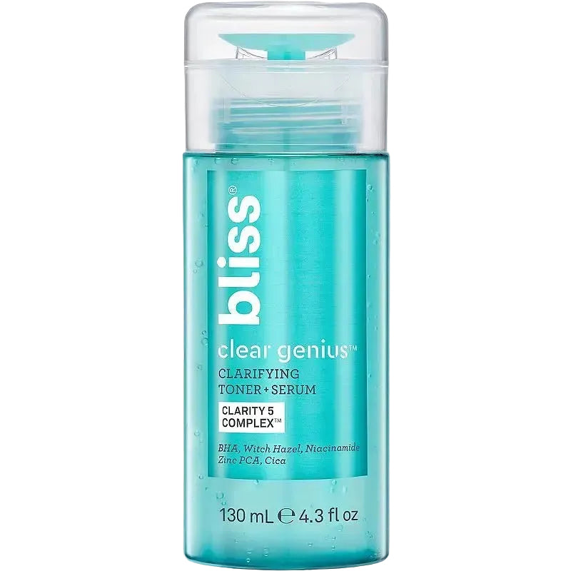 Bliss Clear Genius Clarifying Toner + Serum for acne-prone skin with salicylic acid