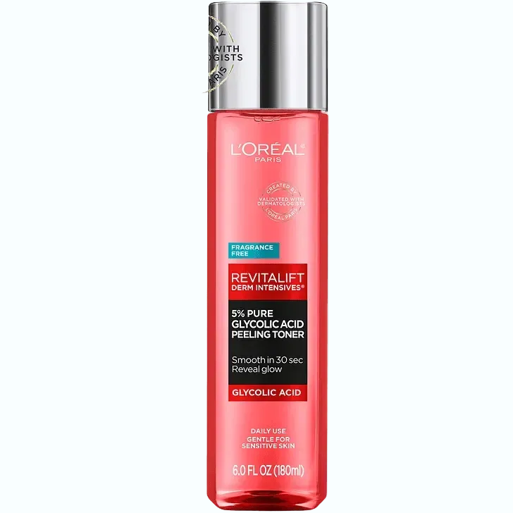 L'Oreal Revitalift Derm Intensives 5% Glycolic Acid Toner for exfoliation and brightening