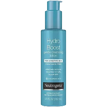 Neutrogena Hydro Boost Gentle Cleansing Lotion with hyaluronic acid for sensitive skin hydration