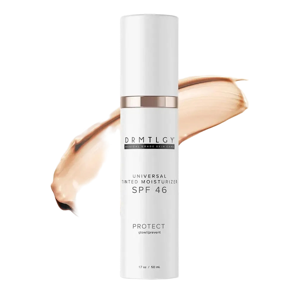 DRMTLGY Universal Tinted Moisturizer SPF 46 for all skin tones with broad spectrum UV protection