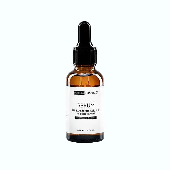 Dermorepubliq 15% L-Ascorbic Acid + E + Ferulic Acid Brightening Serum for dark spots and uneven skin tone