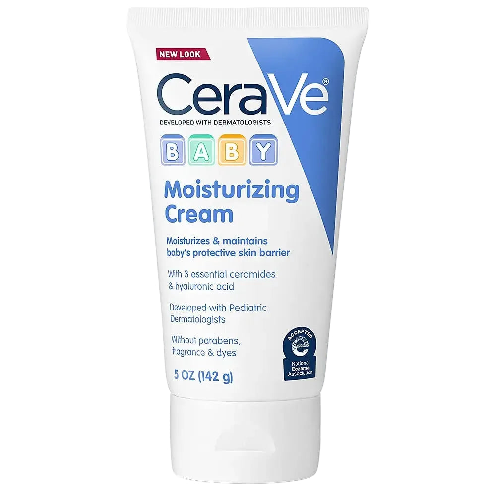 CeraVe Baby Moisturizing Cream with ceramides and hyaluronic acid for gentle hydration and barrier repair