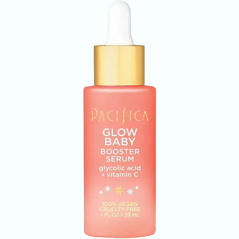 Pacifica Glow Baby Super Lit Booster Serum with Vitamin C and glycolic acid for brightening and exfoliation