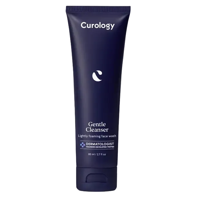 Curology Gentle Cleanser lightly foaming face wash for sensitive skin with oat extract and glycerin