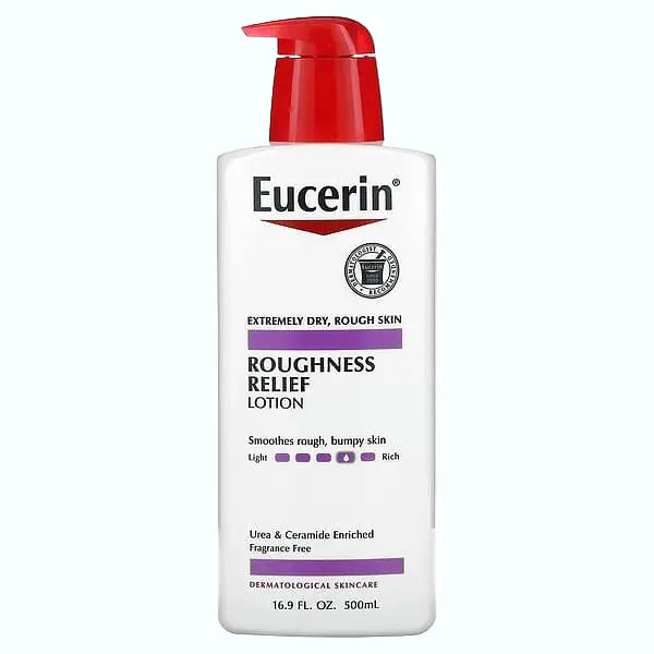 Eucerin Roughness Relief Lotion for dry rough skin with urea and ceramides for intense hydration
