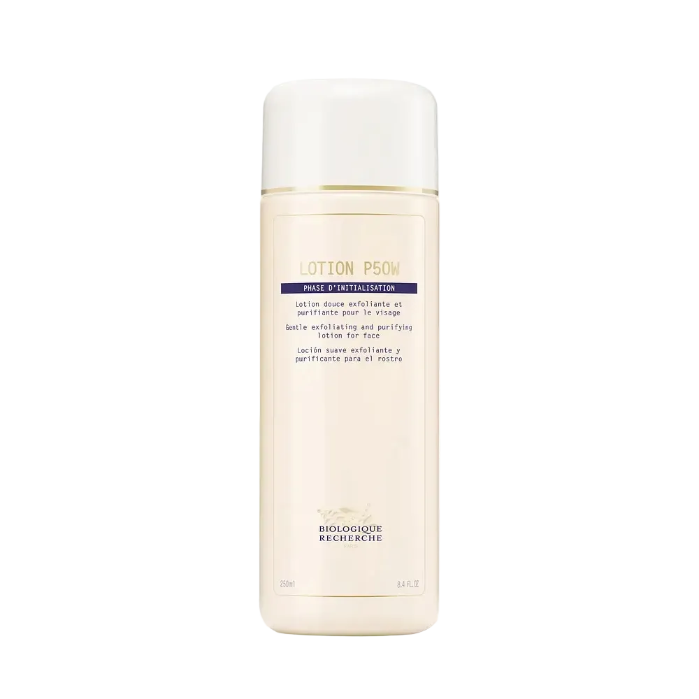 Biologique Recherche Lotion P50W exfoliating toner for gentle skin resurfacing and brightening