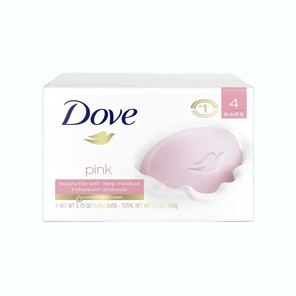 aDove Pink Beaut Cream Sap Bar with 1/4 moisturizing cream for soft and smooth skin