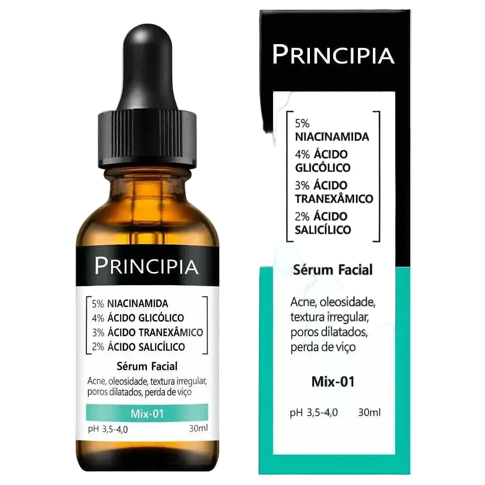Principia Mix-01 Serum with niacinamide, glycolic, tranexamic and salicylic acids for acne and oily skin