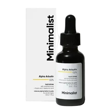 Minimalist Alpha Arbutin 2% Face Serum for hyperpigmentation, dark spots and brightening