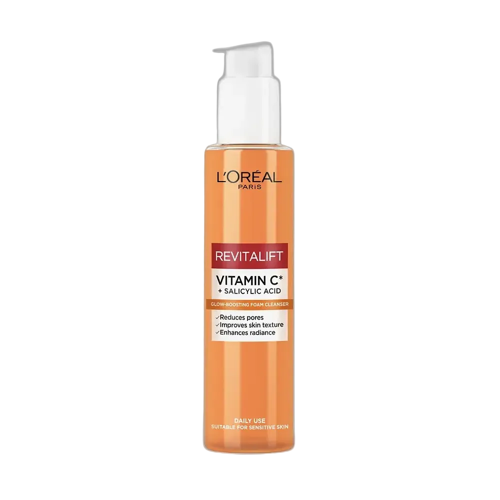 L'Oreal Revitalift Vitamin C + Salicylic Acid Foam Cleanser for brightening and pore-refining