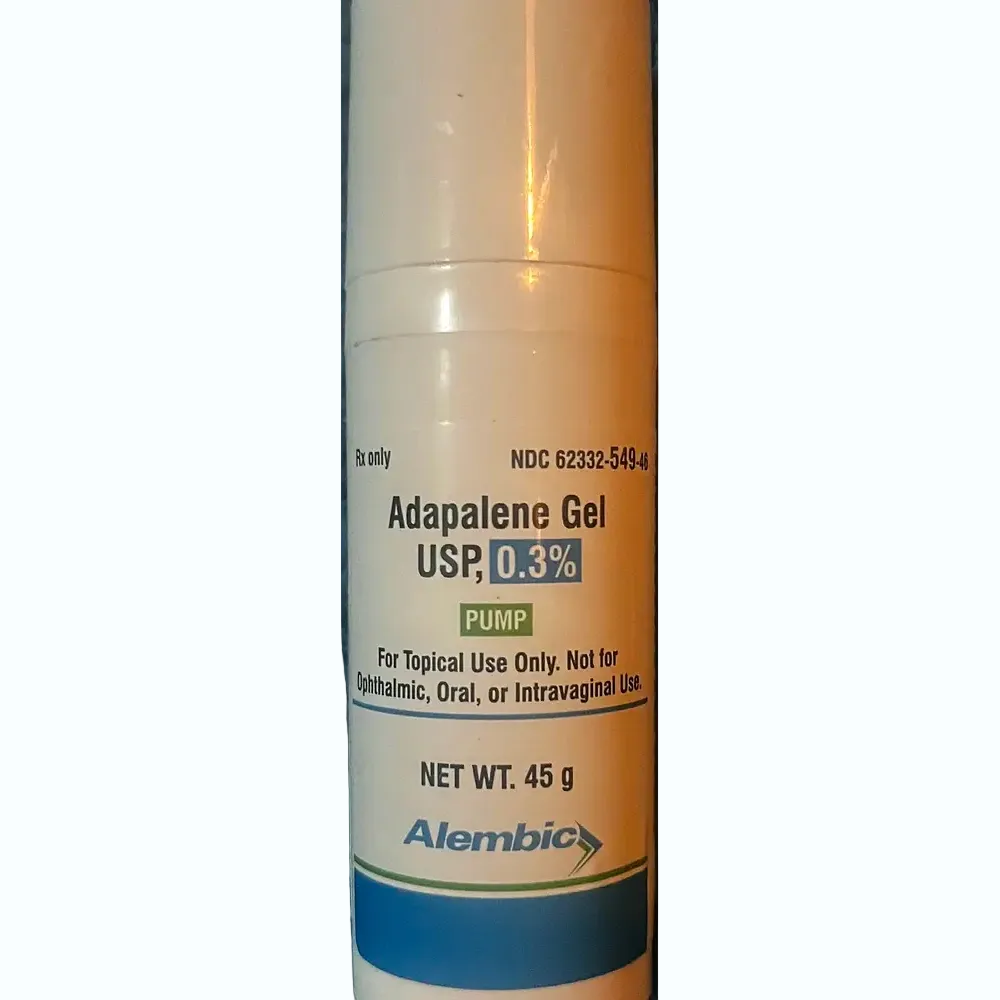 Alembic Adapalene Gel 0.3% prescription retinoid for acne treatment and skin renewal