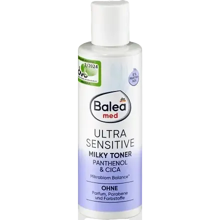 Balea Ultra Sensitive Milky Toner for sensitive skin hydration and soothing with panthenol and centella