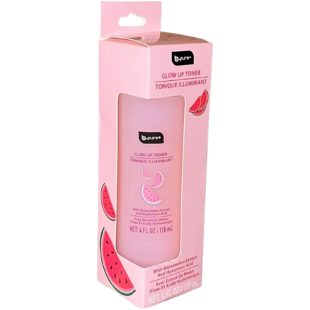 B-Pure Glow Up Toner with watermelon extract and hyaluronic acid for brightening and hydration