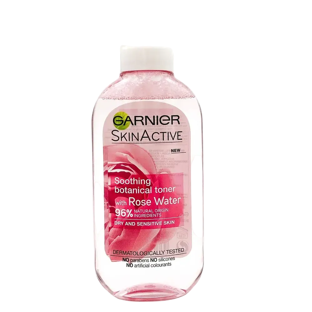 Garnier Rose Water Toner with 96% natural ingredients for sensitive skin soothing and hydration