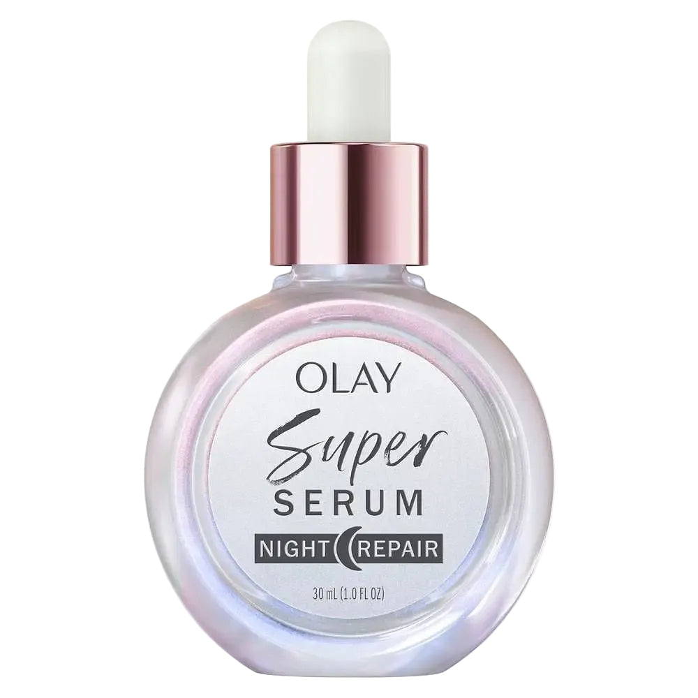 Olay Super Serum Night Repair 5-in-1 face serum with niacinamide and peptides for anti-aging