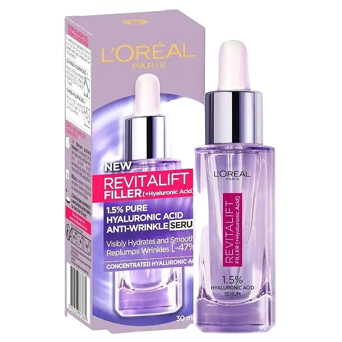 L'Oreal Revitalift Filler 1.5% Pure Hyaluronic Acid Serum for hydration and anti-aging