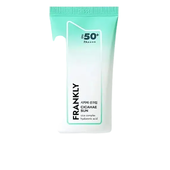 Frankly Cicahae Sun SPF 50+ PA++++ chemical sunscreen with cica and hyaluronic acid for sensitive skin