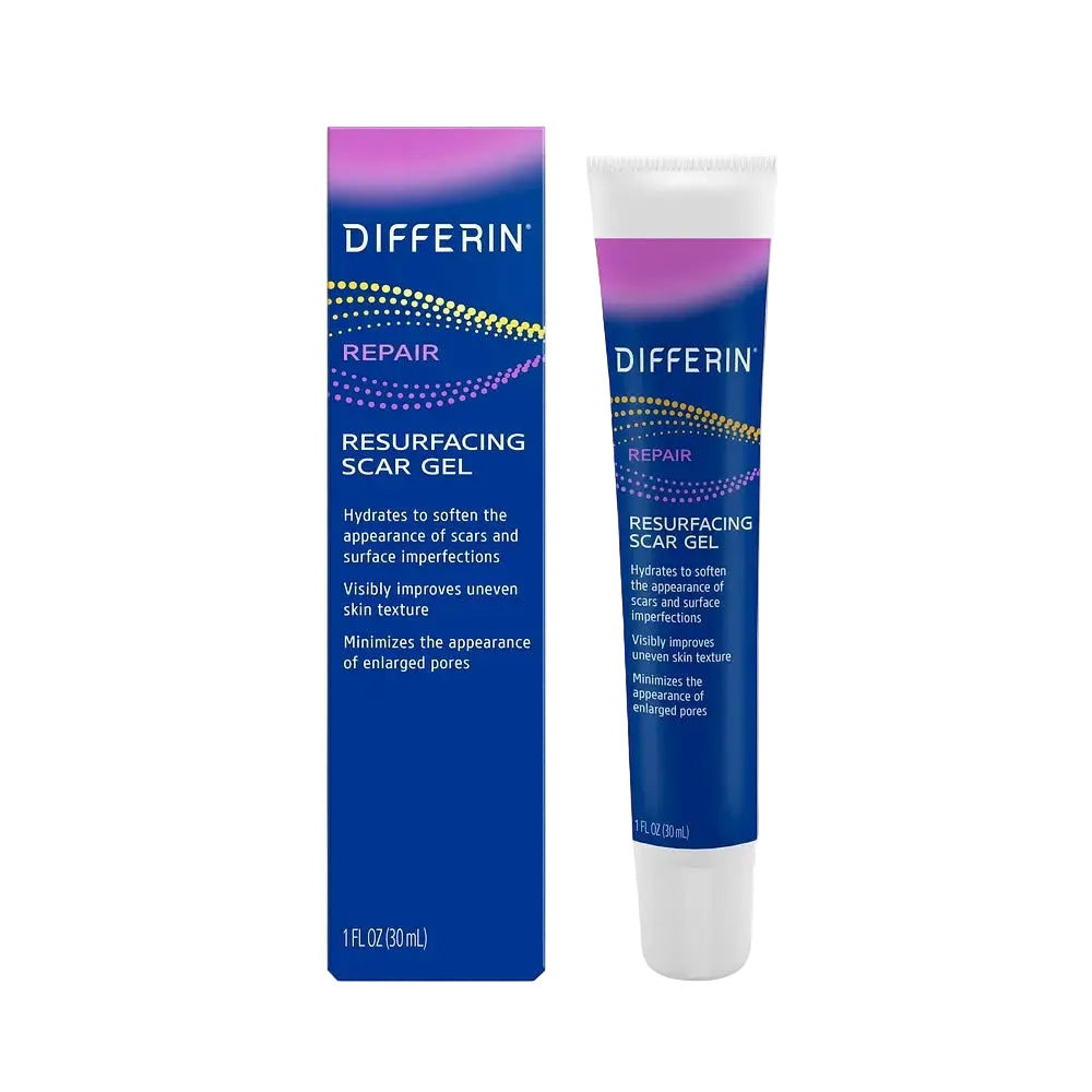 Differin Resurfacing Scar Gel with bakuchiol and peptides for post-acne scars and uneven skin texture