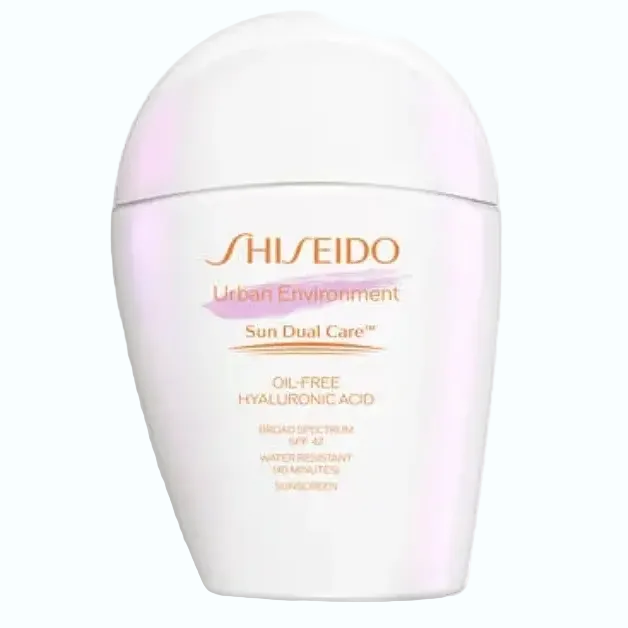 Shiseido Urban Environment Oil-Free Sunscreen SPF 42 for UV protection and oil control with hyaluronic acid
