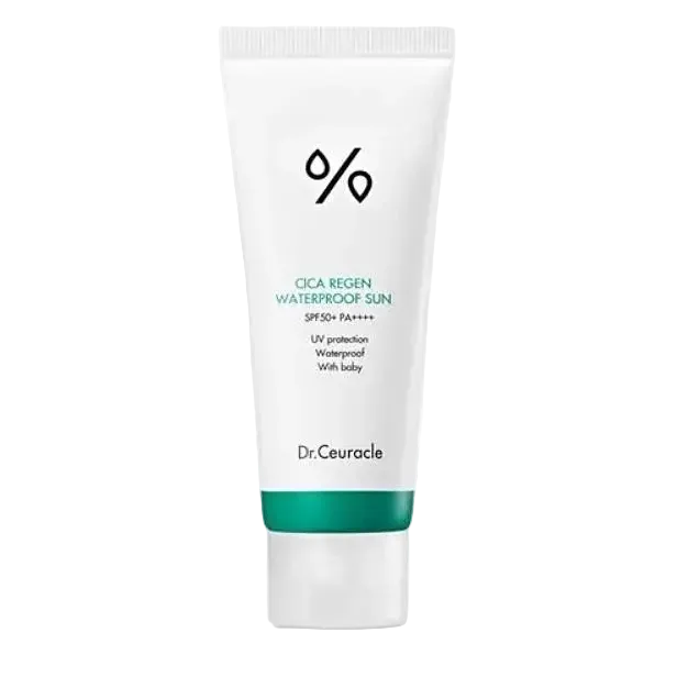 Dr.Ceuracle Cica Regen Waterproof Sun SPF50+ PA++++ chemical sunscreen with centella asiatica