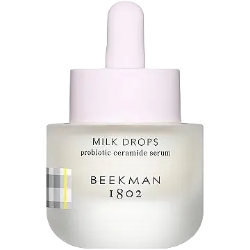 Beekman 1802 Milk Drops Probiotic Ceramide Serum for hydration and barrier repair
