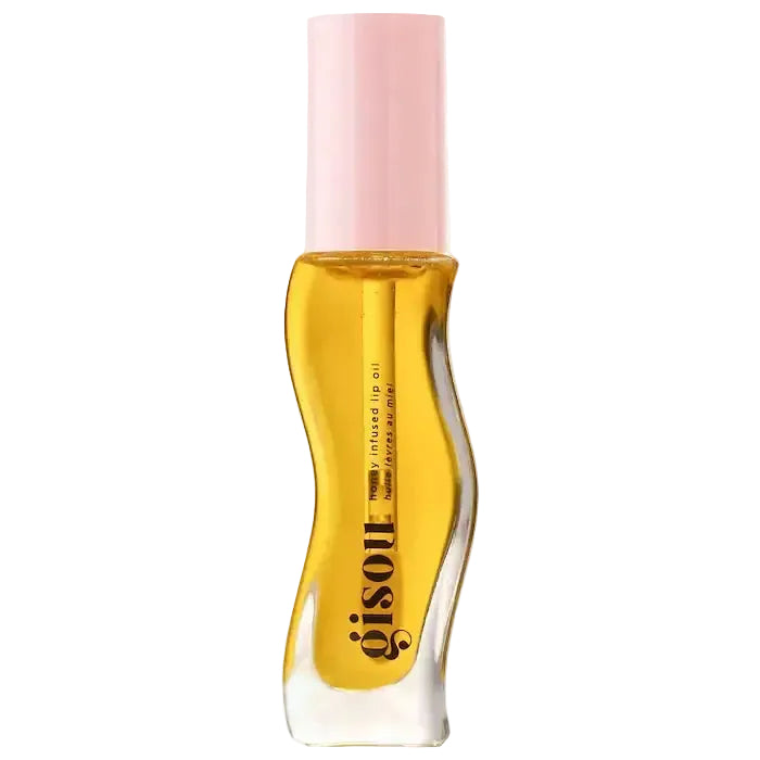 Gisou Honey Infused Lip Oil with Mirsalehi honey and jojoba for hydrating glossy lips
