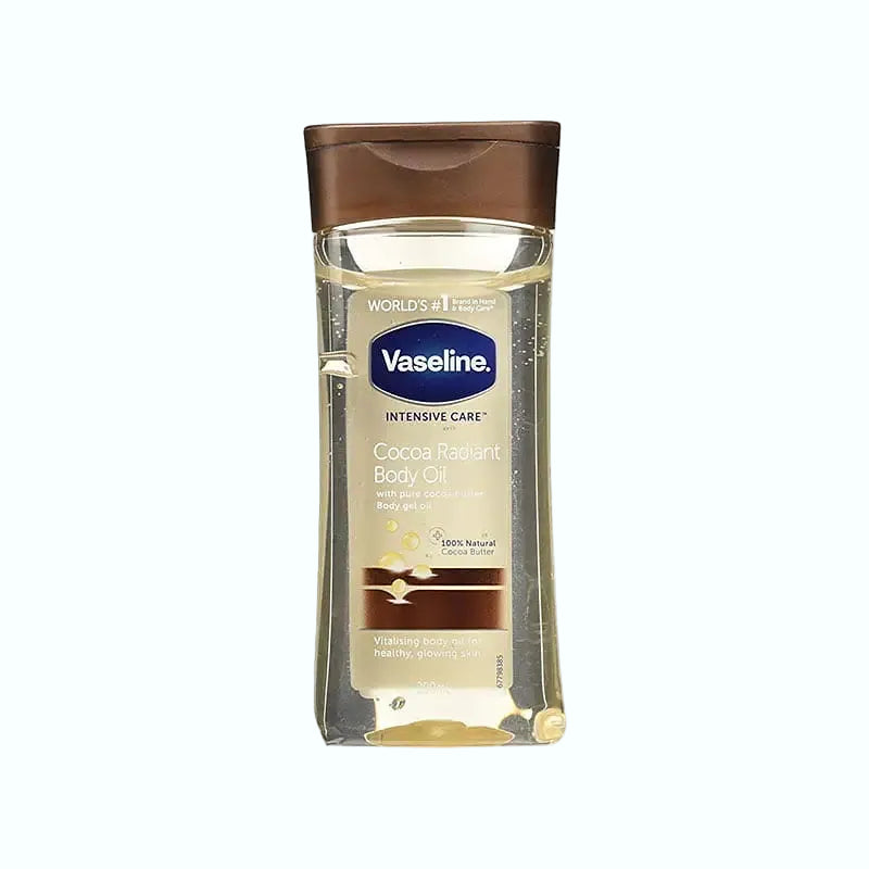 Vaseline Intensive Care Cocoa Radiant Body Oil for deep hydration and glowing skin