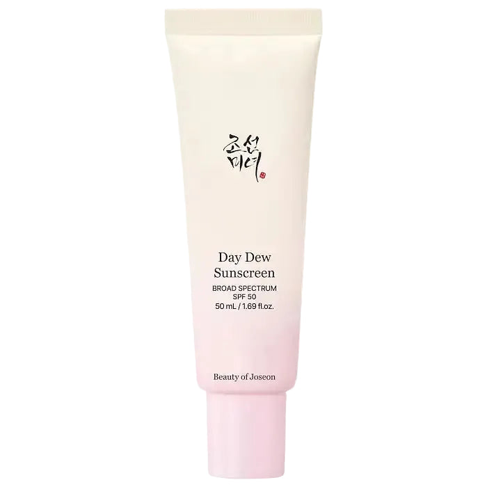 Beauty of Joseon Day Dew Sunscreen SPF 50 lightweight dewy finish with hyaluronic acid and niacinamide