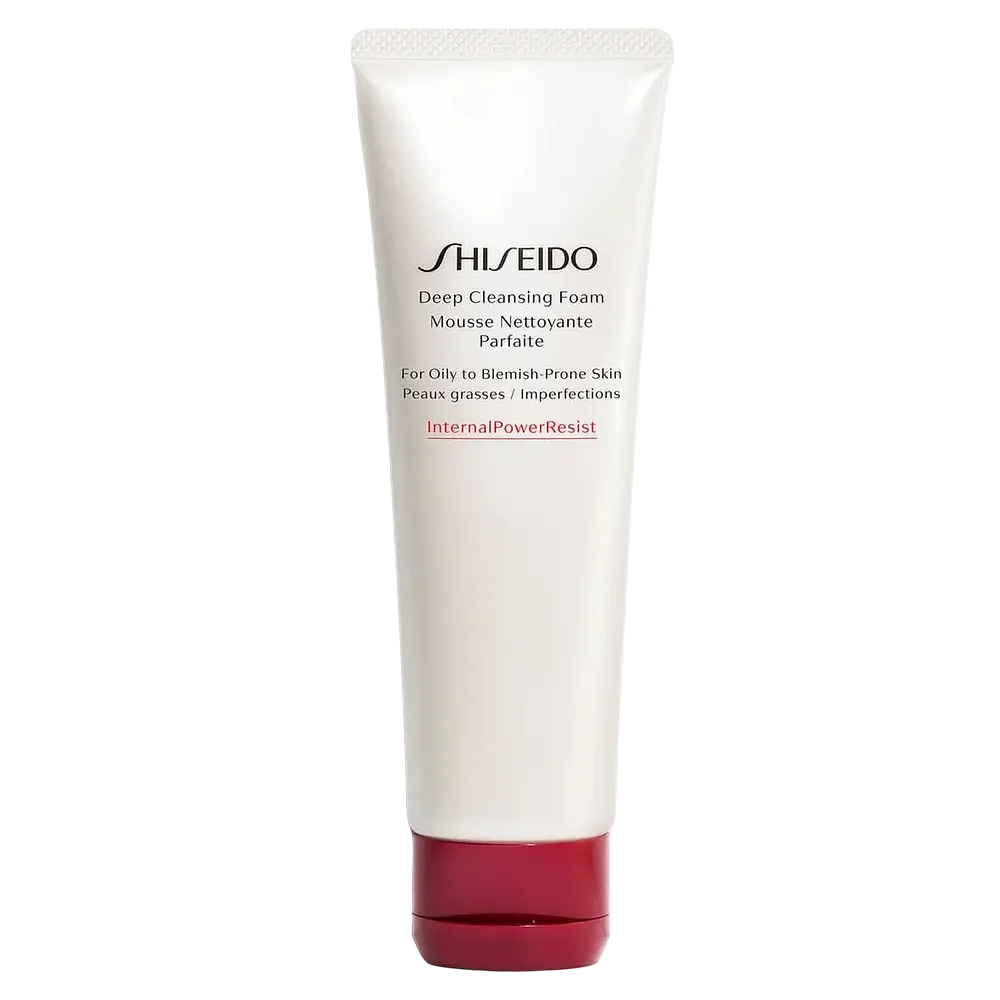 Shiseido Deep Cleansing Foam for oily blemish-prone skin with sebum-absorbing granules