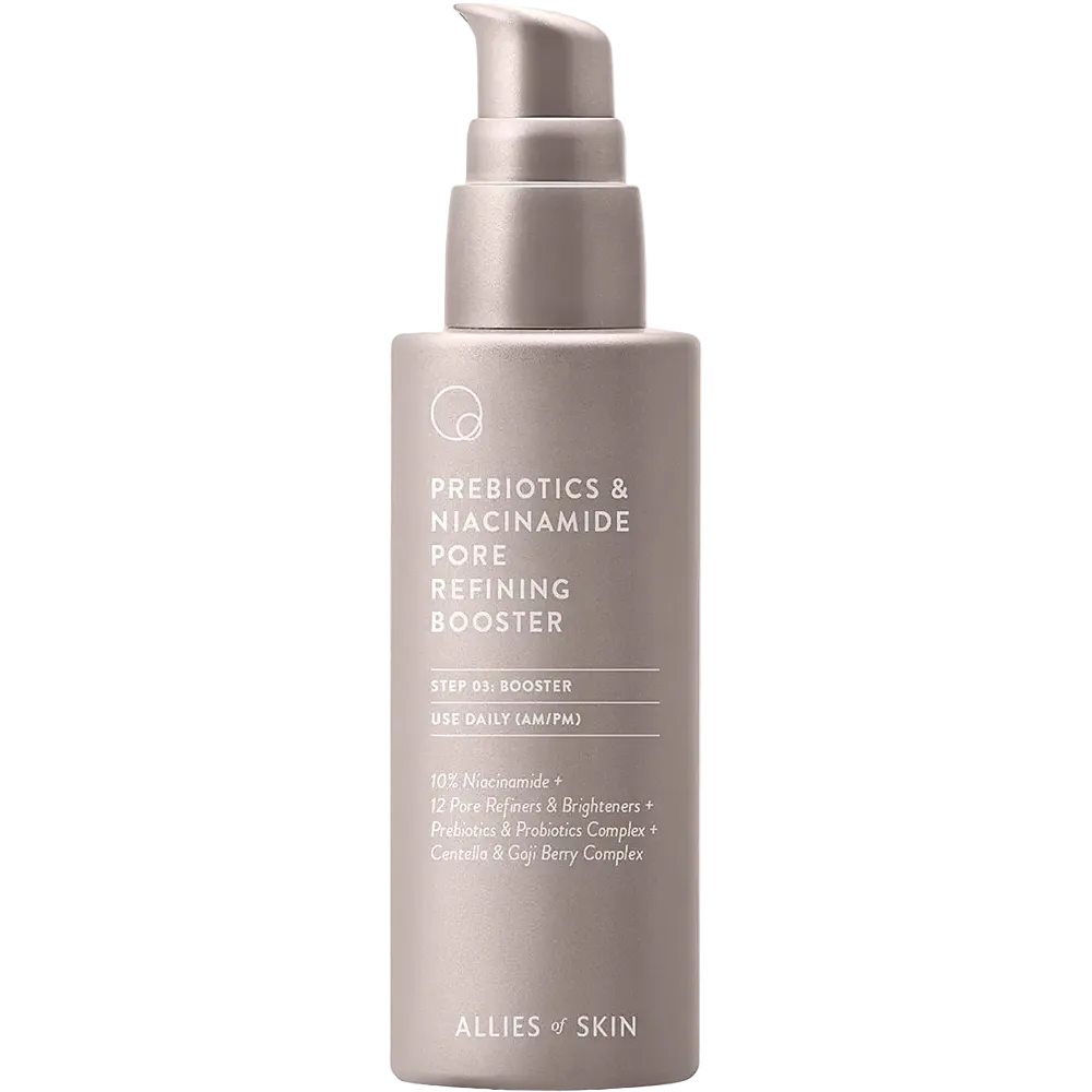 Allies of Skin Prebiotics & Niacinamide Pore Refining Booster for pore refining and brightening