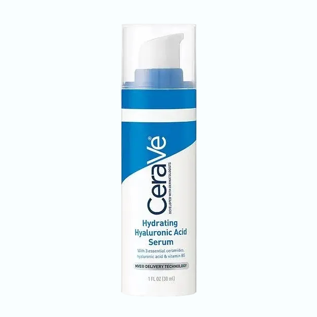 CeraVe Hydrating Hyaluronic Acid Face Serum for dry skin with ceramides and vitamin B5