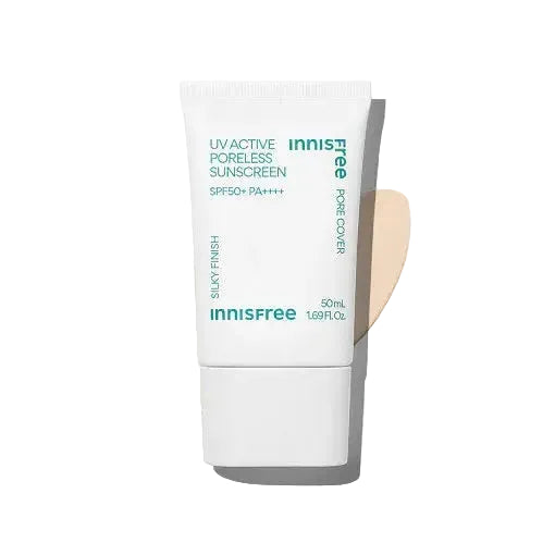 Innisfree UV Active Poreless Sunscreen SPF 50+ PA++++ mineral sunscreen with pore blurring tone-up effect