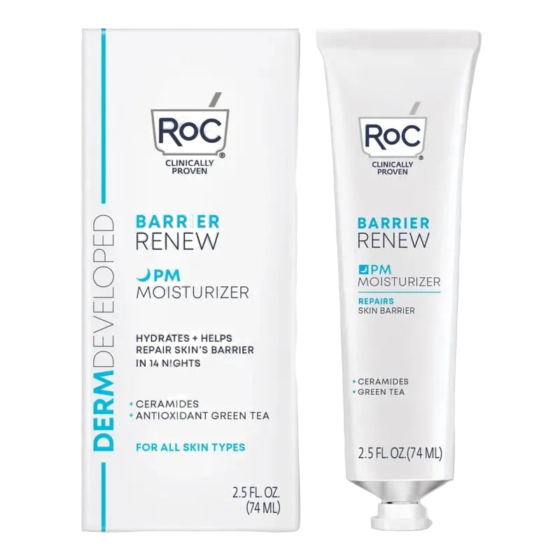 RoC Barrier Renew PM Moisturizer with ceramides and green tea for barrier repair and hydration