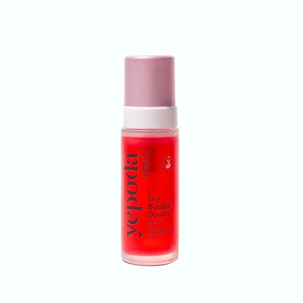 Yepoda The Bubble Double foam cleanser with salicylic acid and pomegranate for deep pore cleansing