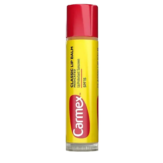 Carmex Daily Care Lip Balm Stick with SPF 15 for moisturizing dry lips and sun protection