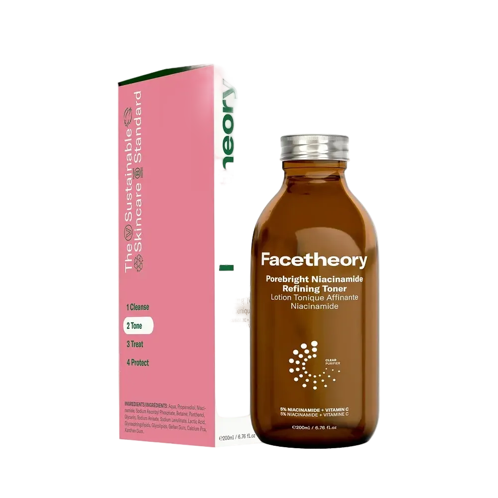 Facetheory Porebright Niacinamide Refining Toner with 5% niacinamide and vitamin C for pore refining and brightening
