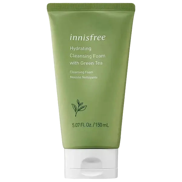 Innisfree Green Tea Hydrating Cleansing Foam for gentle cleansing and hydration
