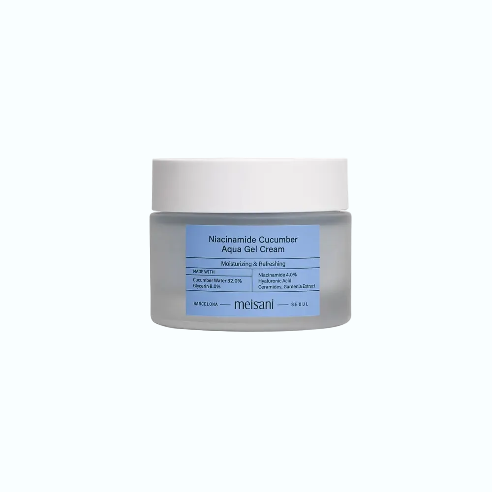 Meisani Niacinamide Cucumber Aqua Gel Cream for hydration and oil control on oily and combination skin