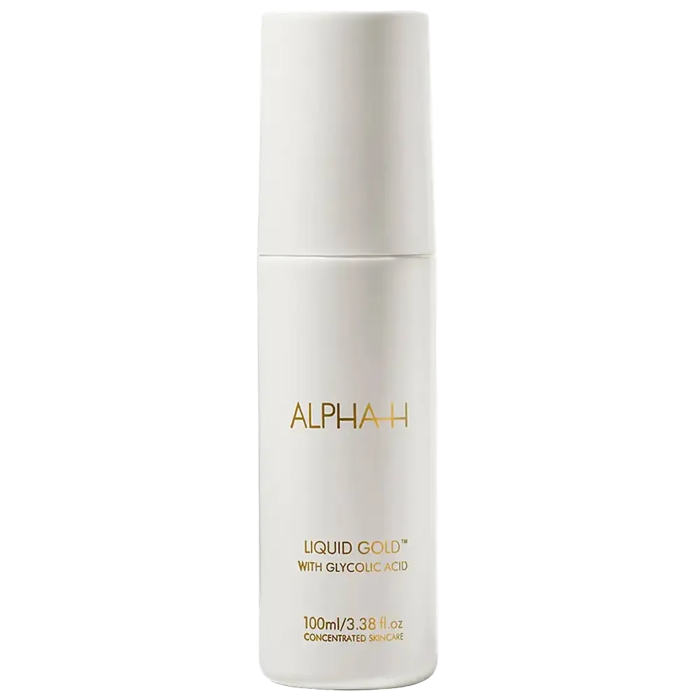 Alpha-H Liquid Gold with 5% Glycolic Acid exfoliating treatment for brightening and anti-aging