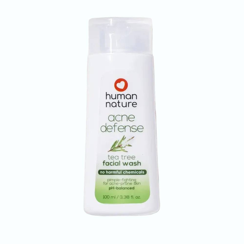 Human Nature Acne Defense Facial Wash with tea tree oil, cica, and niacinamide for acne-prone skin