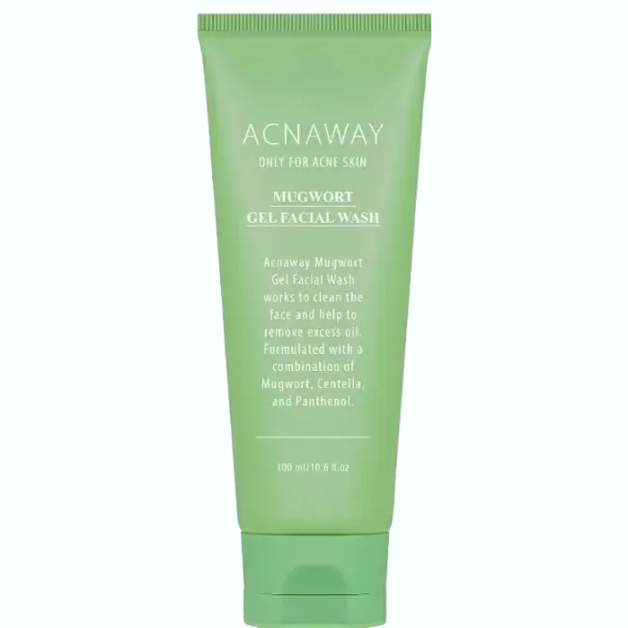 Acnaway Mugwort Gel Facial Wash for acne-prone and sensitive skin with mugwort and centella
