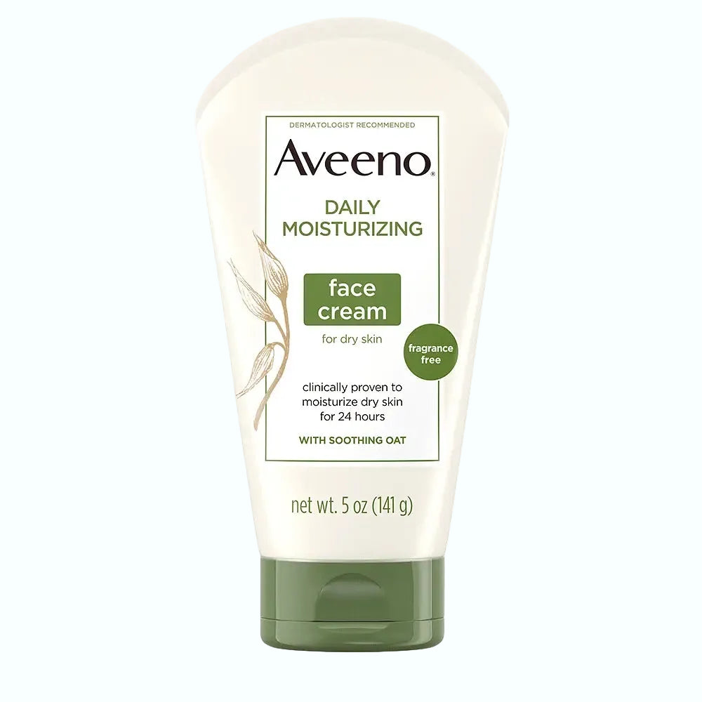 Aveeno Daily Moisturizing Face Cream with prebiotic oat for dry sensitive skin hydration