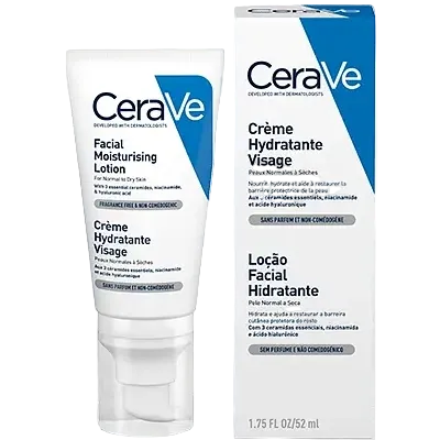 CeraVe Facial Moisturising Lotion with ceramides for dry to normal skin hydration and barrier repair