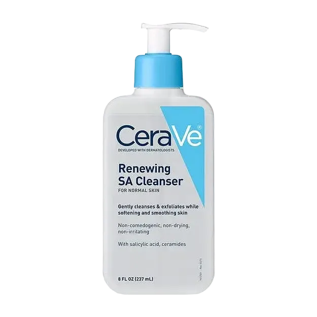 CeraVe Renewing SA Cleanser with salicylic acid for smooth, exfoliated skin