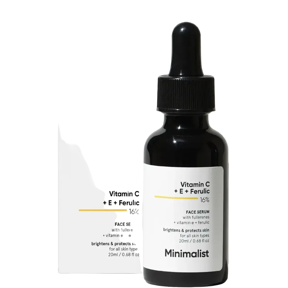 Minimalist Vitamin C + E + Ferulic 16% serum for brightening and dark spot fading
